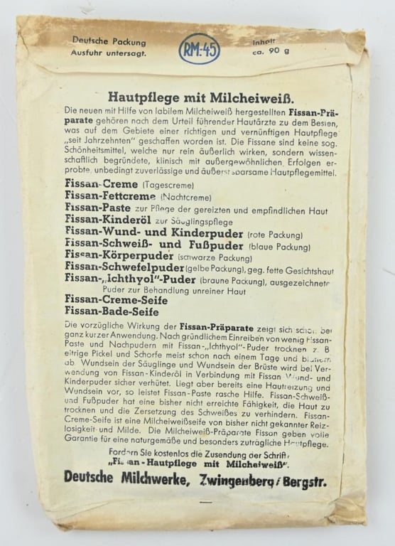 German Third Reich Package of Footpowder