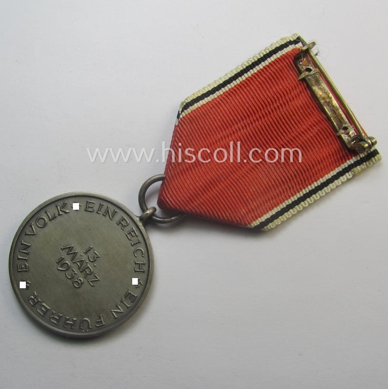 WH Austrian-occupation- (ie. 'Anschluss'-) medal: '13. März 1938' that came mounted onto its period ribbon as issued and/or recently found