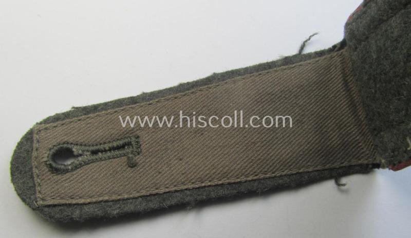 Attractive - albeit regrettably single - WH (Heeres) early- (ie. pre-war-) period- (ie. 'M36'- ie. 'M40'-pattern) NCO-type shoulderstrap as was intended for usage by an: 'Unteroffizier eines Panzerjäger-Abteilungs o. Regiments'