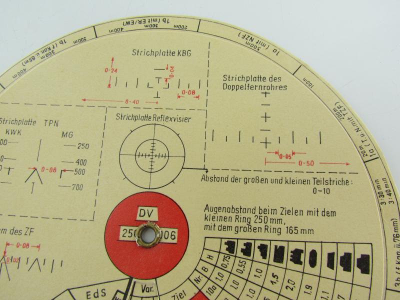 Wehrmacht Panzer shooting calculating disc...Rare!