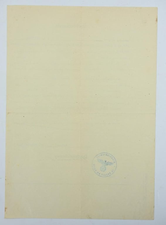 German Death Certificate 'SS Sturmann Krebs'