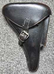 P08 (Hard Shell) black leather pistol Holster (Luger)