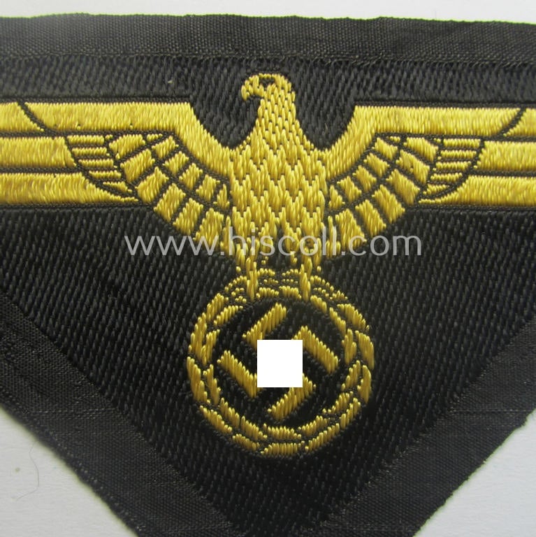 Scarcely found, RB- ('Reichsbahn'-) related, later-war-period- (ie. 'M44'-pattern) 'BeVo-'woven arm-eagle as was specifically intended for usage by an official of the: 'Deutsche Reichsbahn'