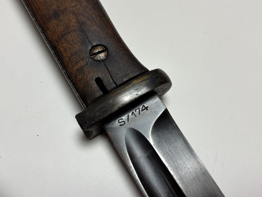 K98 Bayonet Matching "WKC" with brown frog