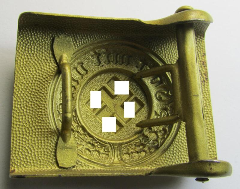 Superb, golden-coloured- and/or steel-based: 'Wasserschützpolizei'-belt-buckle being a maker- (ie. 'C.T.D.' or 'C.T. Dicke'-) marked example that comes in an overall wonderful condition