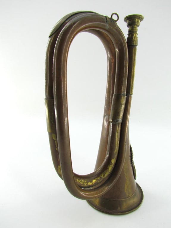 British WWII 23rd Royal Welsh Fusiliers Signalling Bugle