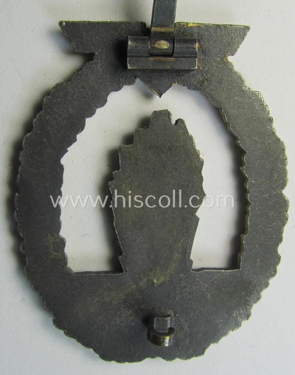 Superb, WH (Kriegsmarine) 'Kriegsabzeichen für Minensuch-, U-Boot-Jagd und Sicherungs-Verbände' (being a very detailed but non-marked example as executed in multi-coloured 'Buntmetall' as produced by the 'P. Meybauer'-company)
