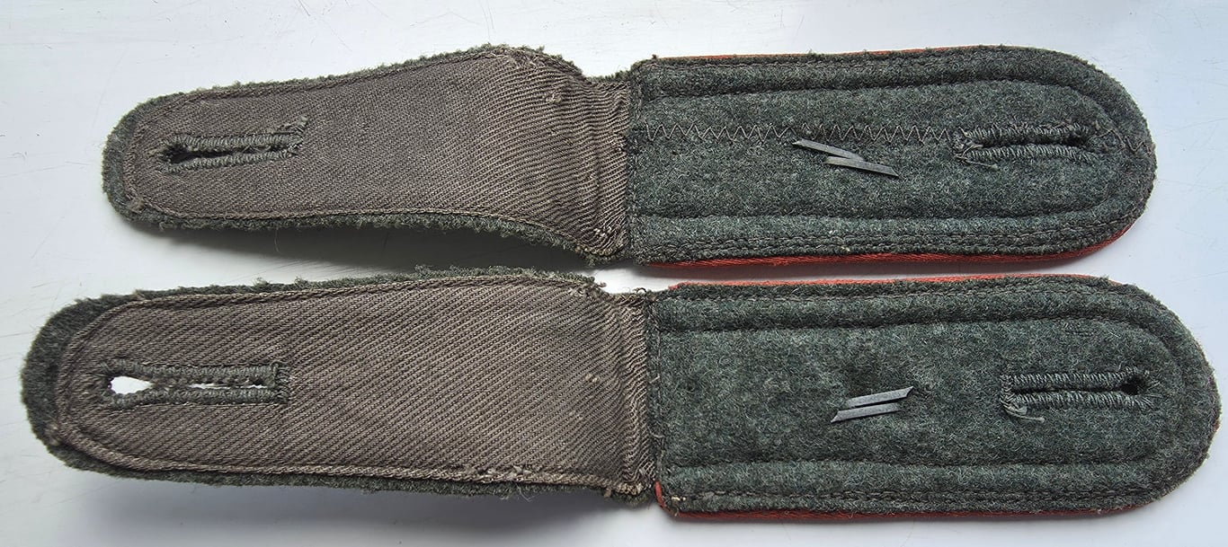 Pair of WH  mid war period 'M40 or M43' pattern NCO type shoulder straps intended for a 'Unteroffizier eines Panzer/Panzerjäger Abts or Rgt.