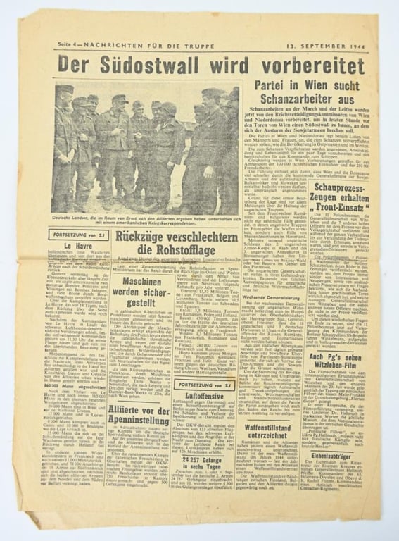 Allied WW2 Droppingsflyer 'Nachrichten für die Truppe'
