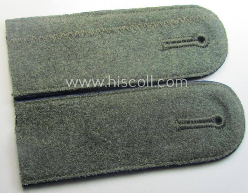 Pair of early-war-period WH (Heeres), 'M40-pattern (rounded-styled and neatly 'cyphered') EM-type shoulderstraps as was intended for a: 'Soldat des Sanitäts-Abtlgs. 4'