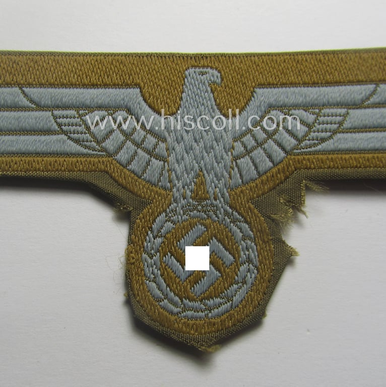 Neatly pre-confectioned, WH (Heeres) 'tropical-issue' (ie. DAK or: 'Deutsches Afrika Korps'-related-) breast-eagle as executed in neat so-called: 'BeVo'-weave style that comes in a still 'virtually mint'-, condition