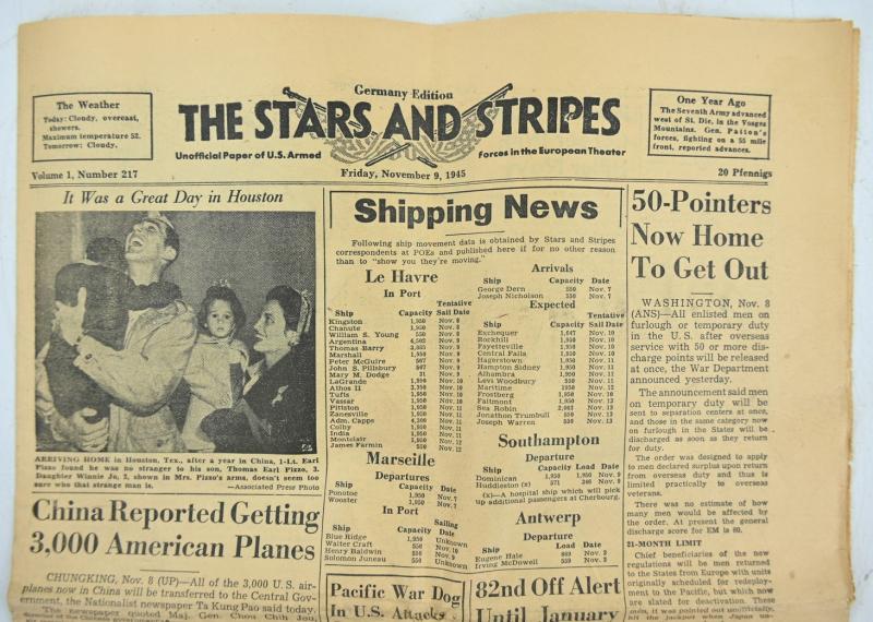 US WW2 The Stars and Stripes Newspaper