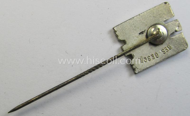 Multi-coloured- and/or neatly enamelled! - DRK (ie. 'Deutsches Rotes Kreuz') civil-attire badge (ie. 'Zivilabzeichen des D.R.K.') being a detailed example that shows a: 'Ges.Gesch.'-patent-designation