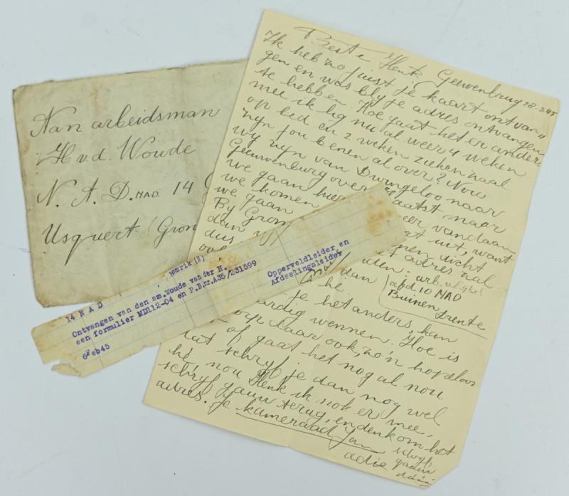 Dutch NAD Fieldpost Letter in Envelop