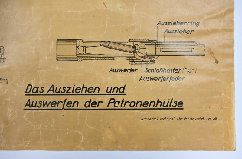 German WH K98 Mauser Rifle Instruction Poster