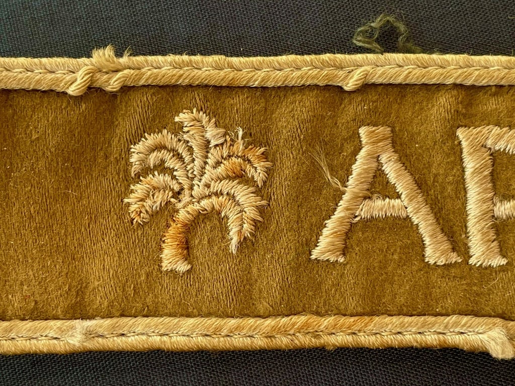 GERMAN WWII AFRIKA CUFF TITLE, HONEST COMBAT EXAMPLE.