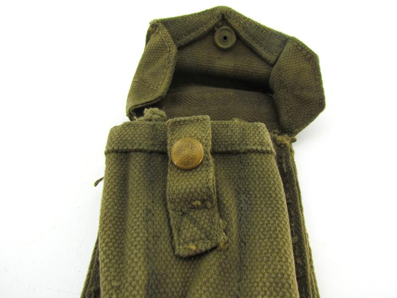 British WWII Basic Pouches ( Blancoed )