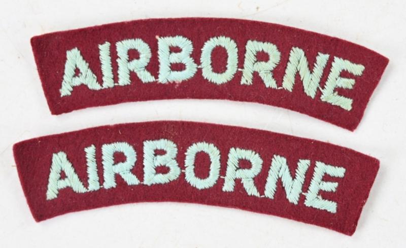British WW2 Embroided Airborne Curved Title Set