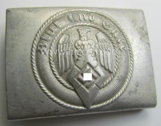 HJ (ie. 'Hitlerjugend') aluminium-based- (and/or 'molded'-pattern) belt-buckle being...