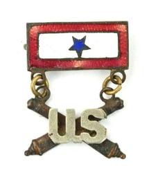 US WW2 Blue star Son-in-Service Artillery Pin