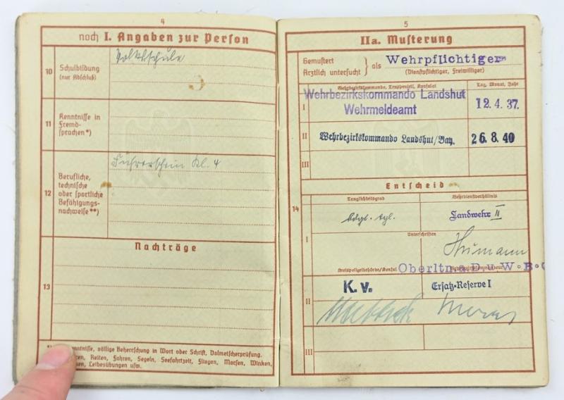 German WH Wehrpass