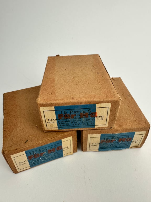 Basmilitaria | Carton ammo boxes (Fur MG) 3 pieces nice condition