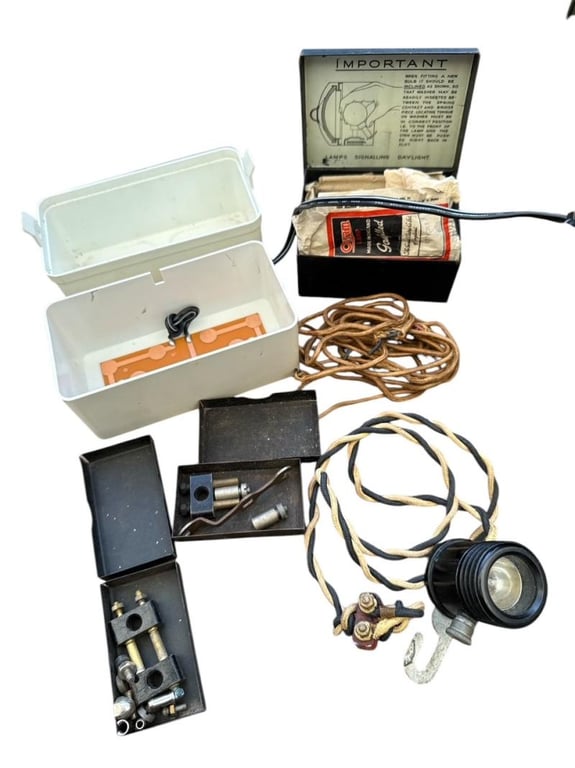 British WWII Signal Lamp and Morse Key