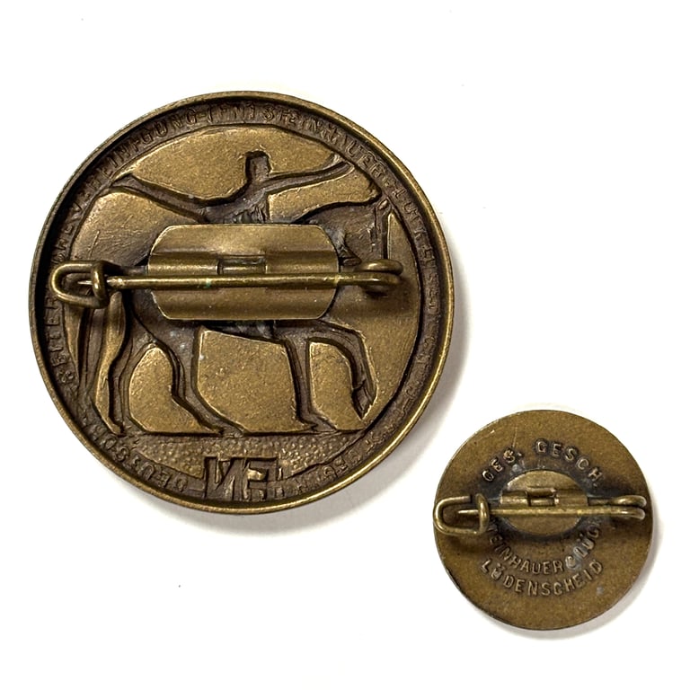 German FN Equestrian Badges – Bronze Rider Motif (Large & Miniature)