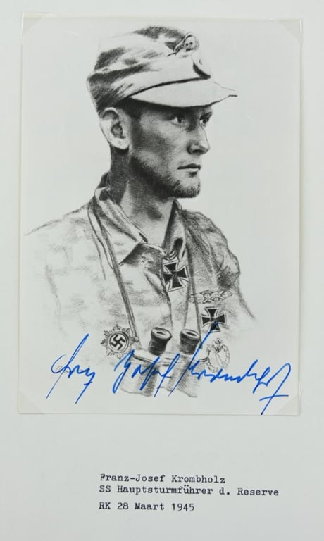 Signature of Waffen-SS KC Recipient 'Franz-Josef Krombholz'