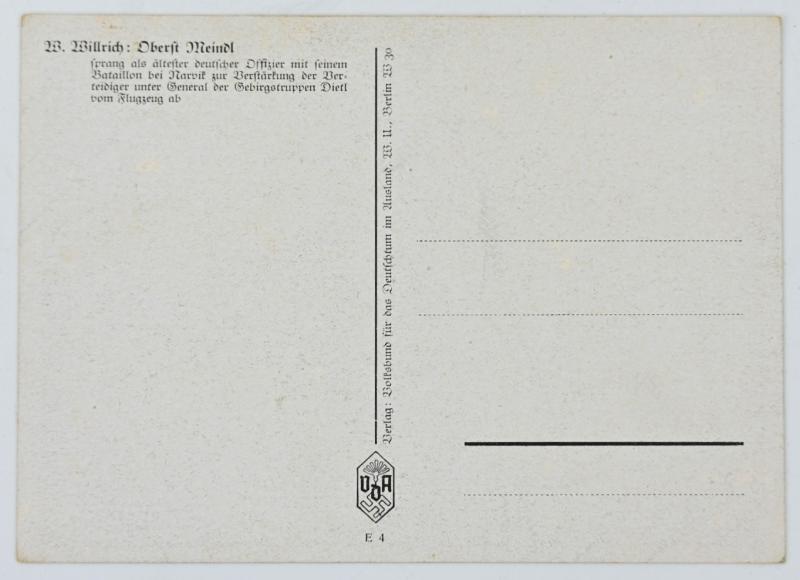 German WH Postcard 'Oberst Meindl'
