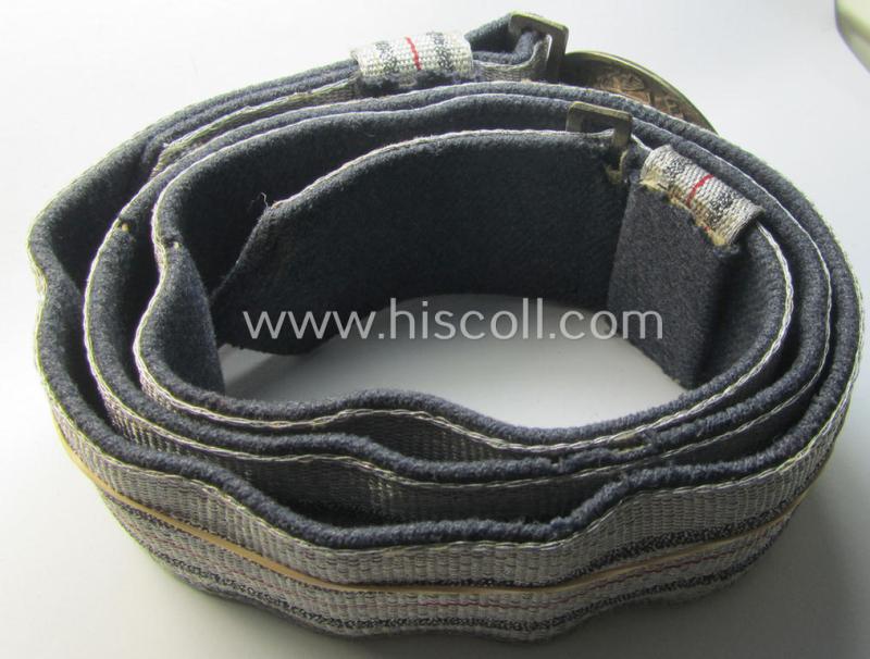 WH (Luftwaffe) 'standard-pattern', officers'-dress-model, 'Buntmetall'-based belt-buckle and accompanying 'brocade'-based belt (ie. 'Paradefeldbinde für Offiziere der Luftwaffe')