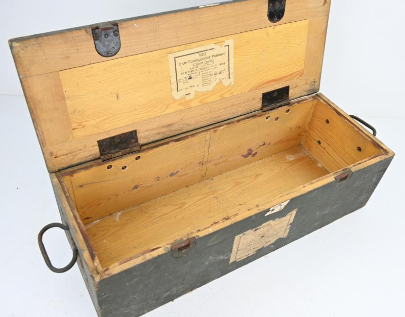 German WH 2cm Sprenggranat-patronen L'spur Ammo Box