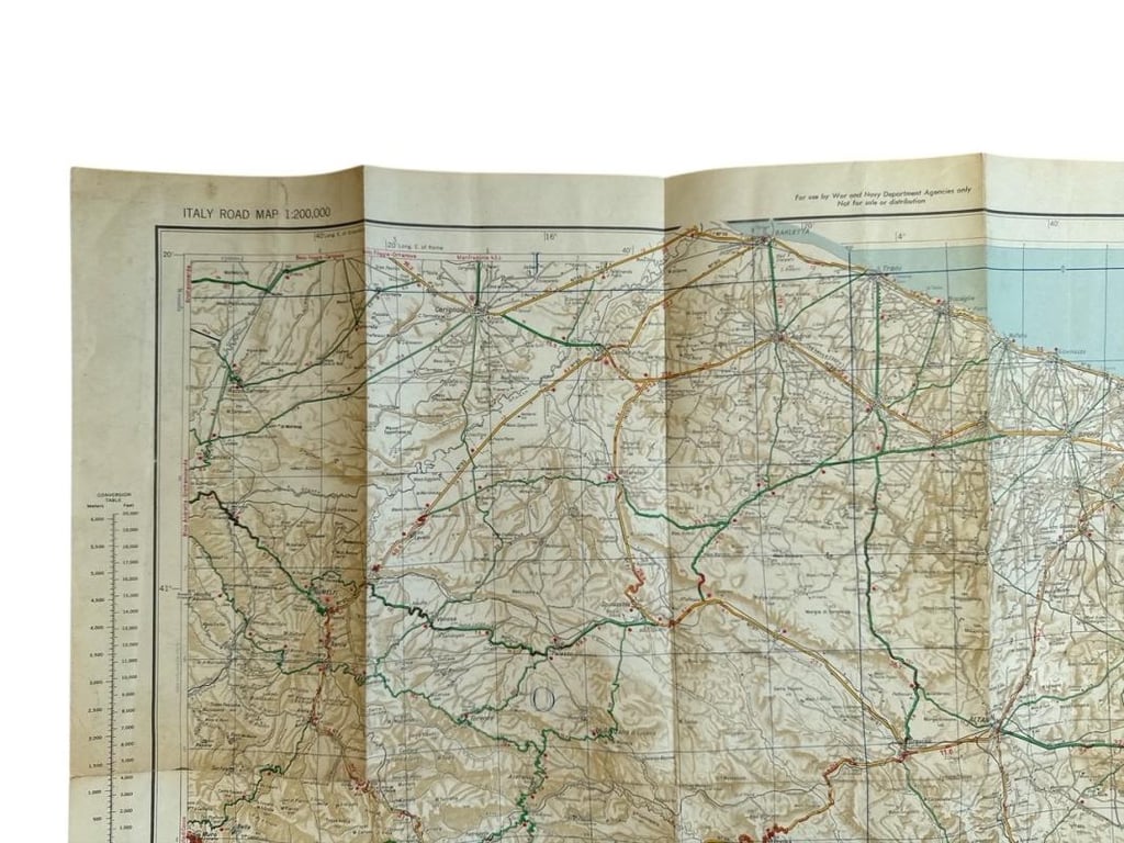 US WWII Road Map for the Italian Campaign ( Sheet nr 20 )