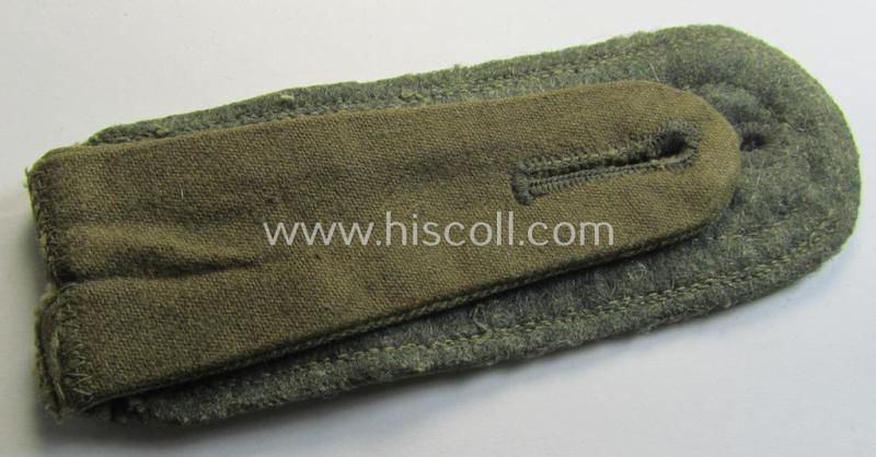 Superb - albeit regrettably single but nevertheless very rarely encountered! - WH (Heeres) 'tropical' (ie. truly 'DAK'-related!) NCO-type shoulderstrap as was intended for an: 'Unteroffizier der Panzer-Grenadier-Truppen'