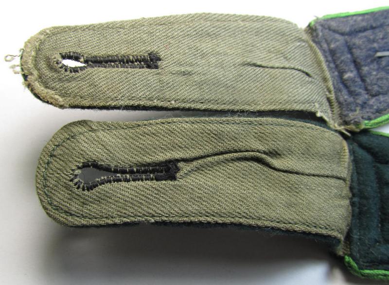 Superb - and fully matching! - pair of WH (Heeres) NCO-type (ie. 'M36-/M40'-pattern- and 'rounded styled-') shoulderstraps as was intended for usage by an: 'Feldwebel eines Panzer-Grenadier Rgts.'