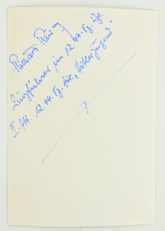 German Waffen-SS Knight's Cross Recipient Portait Picture with Signature 'Richard Rudolf'