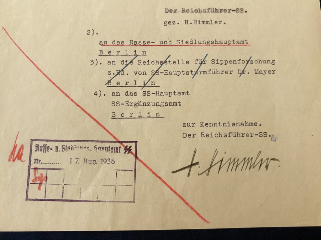 GERMAN SS – REICHSFUHRER HEINRICH HIMMLER HAND SIGNED SIGNATURE.