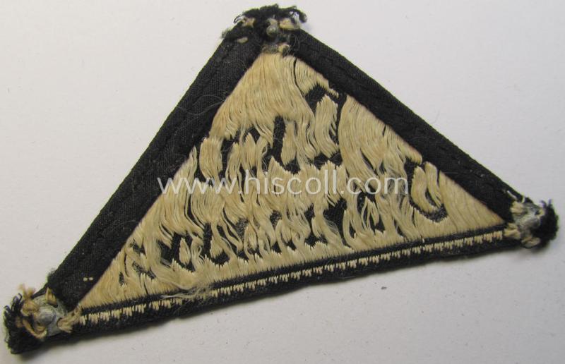 Superb - and truly rarely found! - 'HJ' ('Hitlerjugend') ie. 'BDM' ('Bund Deutscher Mädel'-) district-triangle (ie. 'Gebietsdreieck') entitled: 'Nord Osthannover' (being a clearly used- ie. worn example that has lost its 'RzM-etiket')