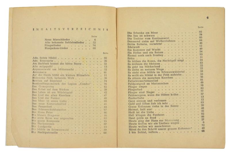 German WH Song Book 'Unsere Soldatenlieder'