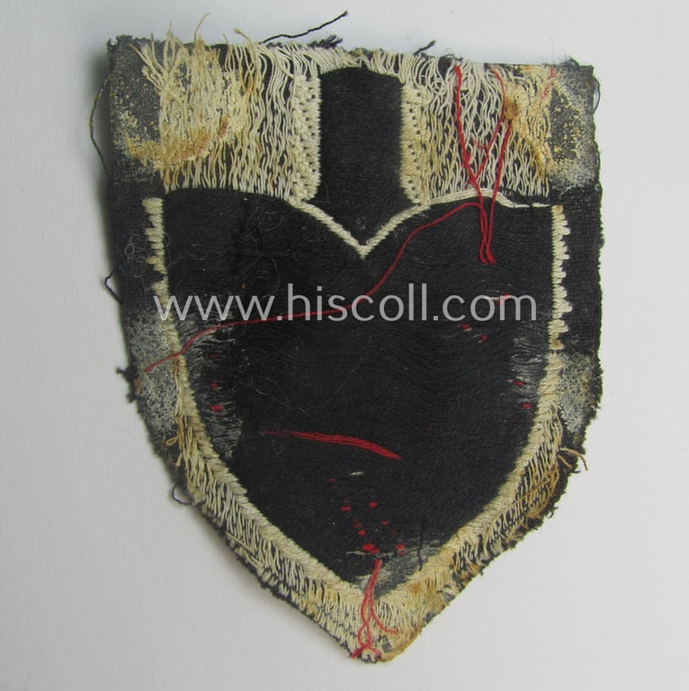 Truly used, EM- (ie. NCO-) pattern, so-called: RAD (ie. 'Reichsarbeitsdienst') sleeve-badge (or: 'Dienststellenabzeichen') bearing the specialist- ie. unit designation: '300/7'