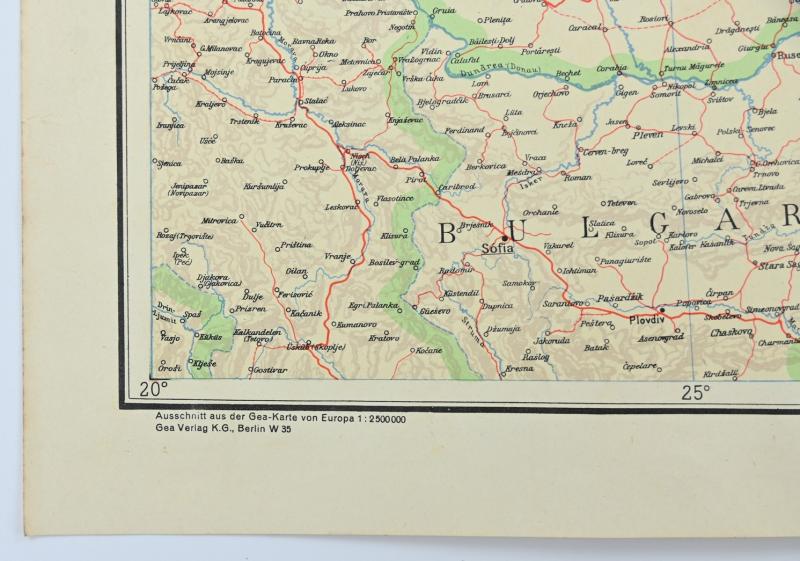 German Third Reich Era Mapcard 'Europian Russia'