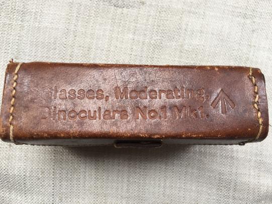 British Binoculars Leather Case with Glasses