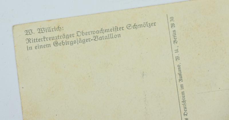 German Postcard of GBJ Oberwachmeister 'Schmölzer'