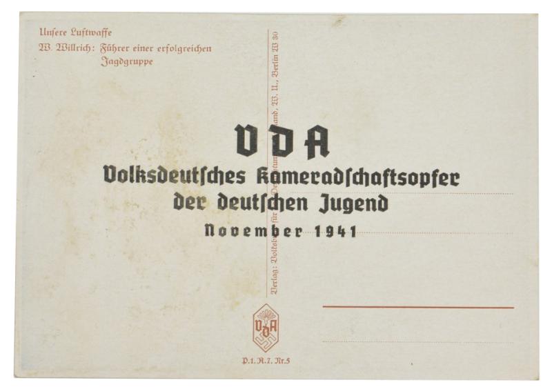 German "Willrich" Type postcard "Jagdgruppe Fuhrer"