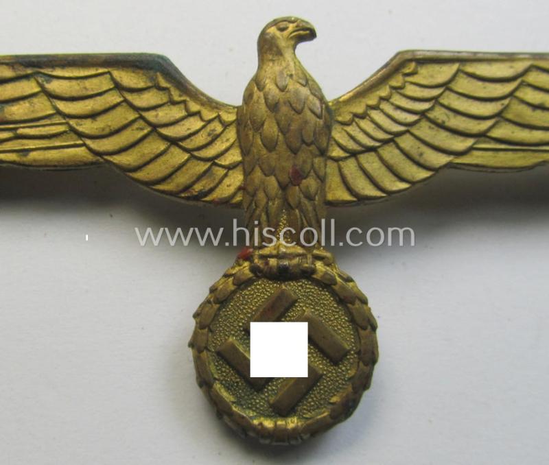 WH (Kriegsmarine o. Heeres) bright-golden-toned, regular-weight breast-eagle ('Brustadler') as was specifically intended for usage on the white-coloured, naval summer-tunics (ie. 'WH-KM Sommerblusen')