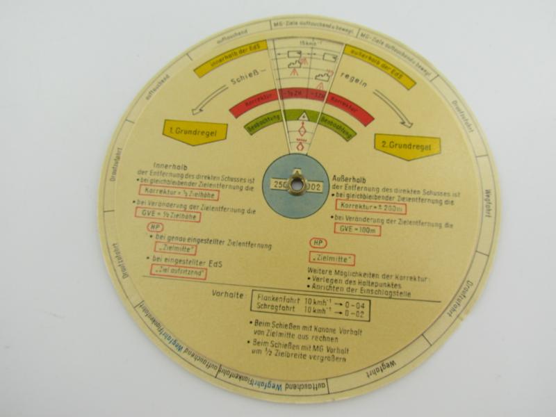 Wehrmacht Panzer shooting calculating disc...Rare!