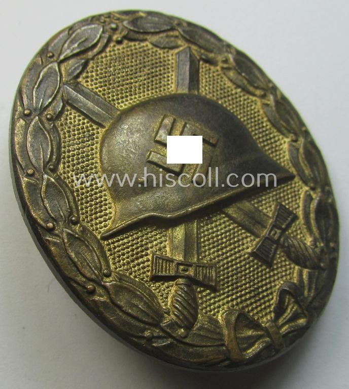 Superb - albeit non-maker-marked - example of a golden-class wound-badge (or: 'Verwundeten-Abzeichen in Gold') being of the: 'Übergrösse Wiedmann/Deschler'-variant that comes in an overall nice- (ie. moderately used- and/or worn-), condition