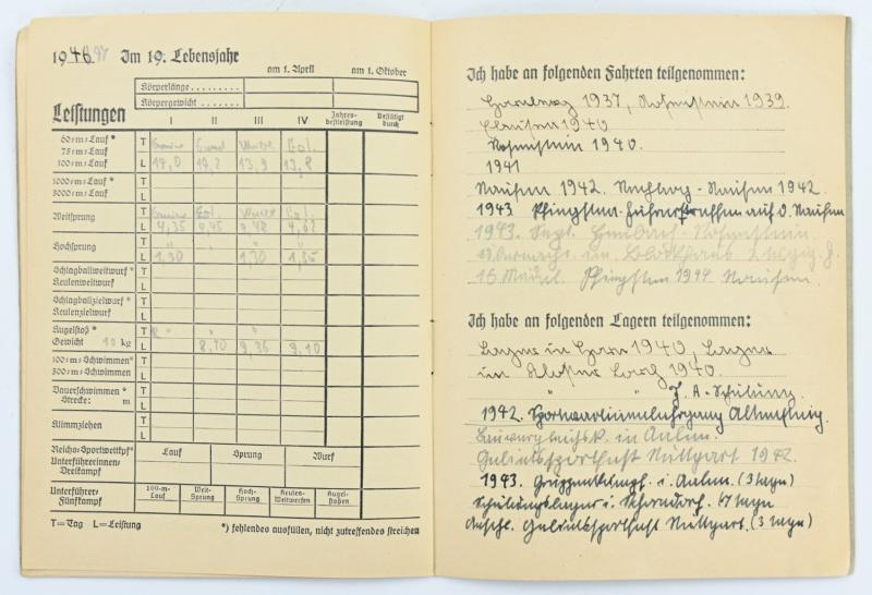 German Hitler Youth Sports Notebook