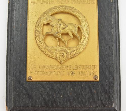 German Horse Guardian Plaque in Gold
