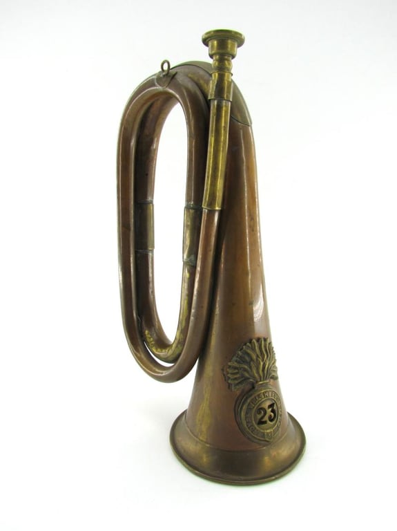 British WWII 23rd Royal Welsh Fusiliers Signalling Bugle